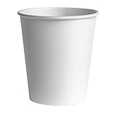 NANDEYIBI 200 Stk. Pappbecher weiß 200 ml - 8oz - Coffee to go | Einweg Kaffeebecher & Papierbecher, Partybecher, Bastelbecher | Trinkbecher für Heiß- & Kaltgetränke | Teebecher – Made in Germany