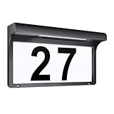 HEALEEP LED Solarleuchte Hausnummer Solarbetriebene Wandleuchte Kaltweiß für Außenbereich Garten Eingang