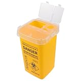 Kanülenabwurfbehälter, 1 Liter (1000ml) Sicherer Abwurfbehälter für Kanülen und Spritzen - Entsorgungsbox mit Deckel für Biohazard Nadelentsorgung, Tattoo und Medical