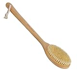 HONZUEN Rückenbürste, Trockenbürste Körperbürste Naturborsten, Badebürste mit Langem Stiel, Kann Peeling und Abgestorbene Haut, Förderung des Hautstoffwechsels