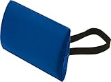 THERALINE Lordosekissen Lendenkissen 32x23 cm mit Bezug Köper Blau | Unterstützt die Lendenwirbelsäule bei Rückenschmerzen | Ideal für Auto, Büro & Zuhause | Inkl. Halteband zur Befestigung