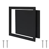 HJLKDYM Bündige Zugangstür, Wandlochabdeckung, Belüftete Sanitärzugangstür Trockenbauwände, Schwere Aluminiumlegierung, Abnehmbares Insektenschutzgitter(Schwarz,45x45x3.5cm)