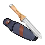 Berry&Bird Hori Hori Gartenmesser, Mehrzweck-Gartenmesser mit 17 cm Langer, doppelschneidiger, scharfer Edelstahlklinge, Bodenmesser mit Segeltuchscheide, für Gartenarbeit, Jäten, Graben, Schneiden