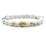 Aotiwe Bead Armband, Freundschaftsbänder Buddha Weiß Kristall 19cm mit Rundschliff Zirkonia