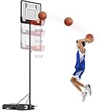 nmoiww Basketballkorb für draußen, höhenverstellbar von 128 bis 305 cm, Basketballständer mit Rädern, geeignet für Kinder, Jugendliche und Erwachsene (Kinder-Basketballständer)