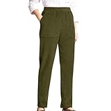 Damenmode, Temperament, Persönlichkeit, einfarbig, elastische Taille, gestreift, gerades Bein, Freizeithose, Cordhose für Damen, Gazy-Hose, AG, L