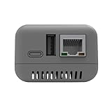 WAITLOVER Kabelloser Mini-Druckserver-Adapter für USB-Drucker, USB-2.0-Anschluss, schneller 10/100 Mbit/s, RJ-45-LAN-Port, Ethernet-Druck, graue WLAN-Version