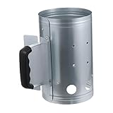 Milisten 1Stk Kohleeimer zeichenkohle kohlenanzùnder grillzubehör Kohlegrillstarter Ofenhandschuhe Holzkohleherd zum Kochen Feuerstarter Schornstein BBQ-Zündfass Verzinktes Blech Silver