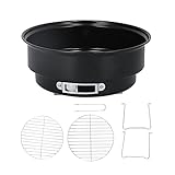 Xolsurg tragbares Holzkohlegrill-Set aus Eisen, runder Mini-Grill für Zuhause, Küche, Grillen, Picknick, Camping
