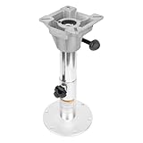 Fockety Verstellbarer Bootssitzsockel, 13–18,9 Zoll Höhe, 360°-Drehung, abnehmbare Bootssitzbasis aus Aluminiumlegierung mit Drehgelenk, Sockelmontagebasis für Yacht-Wohnmobil