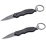 munkees 2 x Klappmesser, Taschenmesser Schlüsselanhänger Edelstahl, Anthrazit