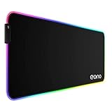 Amazon Brand - Eono Gaming Mauspad RGB Mousepad 800x300mm XXL Gaming Mousepad groß mit 14 Beleuchtungs Modi 7 LED Farben Wasserdicht Anti Rutsch für Computer PC Professionelle Gamer, Schwarz