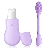Mitesserentferner Porenreiniger für Nase,Porenreiniger Gesicht Milienmesser Milien Entferner Blackhead Remover Schaber Blackhead Remover Tool Silikonbürste für alle Hauttypen（Lila,Zweiteiliges Set）
