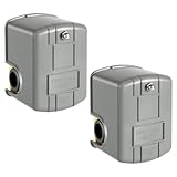 Kissmii 2-Teiliger Druckschalter für Brunnenpumpe, 30–50 Psi Wasserdruckschalter, 1/4 NPT-Innengewinde, Wasserpumpen-Druckkontrollschalter, Langlebig, Einfach zu Bedienen