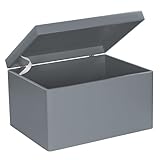 LAUBLUST Große Holzkiste mit Deckel - Allzweck-Kiste aus Holz - Aufbewahrungskiste | Spielzeug-Truhe - Geschenk-Verpackung | Deko-Kasten zum Basteln FSC® (Grau, ca. 40 x 30 x 24 cm | XL)