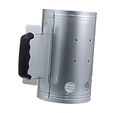 POPETPOP 1Stk Kohleeimer zeichenkohle kohlenanzùnder kohlenanzünder shishs BBQ zubehör zündhölzer Feuerstarter Grill Ofen Feuerstab Fackel Herd BBQ-Zündfass BBQ-Tool Verzinktes Blech Silver