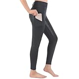 Reithosen Vollbesatz Reithose Aus Silikon Anti-Pilling Reitstrumpfhose Damen Reitbekleidung Für Sport(Grey,M)