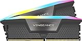 CORSAIR Vengeance RGB DDR5 RAM 64GB (2x32GB) 6000MHz CL30-36-36-76 1.40V AMD Expo Intel XMP 3.0 Desktop-Arbeitsspeicher – Grau (CMH64GX5M2B6000Z30)