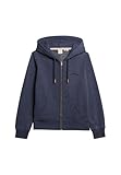 Superdry Damen Essential Kapuzenjacke mit Logo Princedom Blau Meliert 44