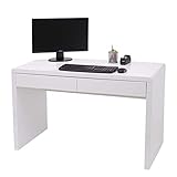 Mendler Schreibtisch HWC-G51, Bürotisch Computertisch Arbeitstisch, Hochglanz Weiß - 100x60cm