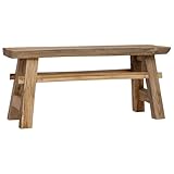 vidaXL Sitzbank Gemischtes Altholz und Massivholz Teak 100x28x43 cm