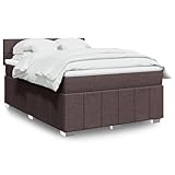 Juroupi Boxspringbett mit Matratze Bett Mit Matratze Betten Boxspringbett Mit Matratze Schlafzimmer Bett Dunkelbraun 140x200 cm Stoff - 3287094
