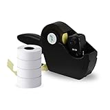 Virsus 8 Zeichen und Zahlen Etikettiermaschine mit 1 Druckzeile + 4 Rollen mit je 1500 Etiketten mit 26 x 12 Klebeetiketten