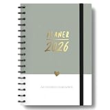 Terminplaner 2026 Buchkalender I [Blattgold] I DIN A5 I 1 Woche 2 Seiten I Jahreskalender Buch I Kalender mit 5 Spalten I Jahresübersichten, Ferienterminen uvm