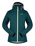 KUTOOK Softshelljacke Damen Wasserdicht Atmungsaktiv Winddicht Fleece Wanderjacke Herbstjacke Winter Jacke Übergangsjacke Grün XL