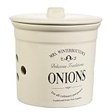 BUTLERS Zwiebeltopf Ø 16,5 cm -MRS. WINTERBOTTOM'S- Keramikdose mit Deckel im Landhausstil, Vintage Deko, Küchenzubehör für Küchenorganisation und Aufbewahrung von Zwiebel
