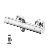 GRIFEMA G17005 Berlin - Thermostat für Duschsystem, Duscharmatur Ersatzteile, Verbrühschutz, Chrom, Silber [Exklusiv bei Amazon]