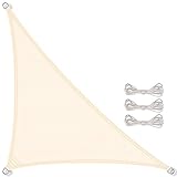 CelinaSun Sonnensegel inkl Befestigungsseile Premium PES wasserabweisend imprägniert Dreieck rechtwinklig 3 x 3 x 4,25 m Creme weiß