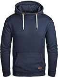 Grin&Bear Herren Kapuzenpullover Kapuzenjacke Hoodie mit hoch abschließendem Kragen GEC494 (L, Navy)
