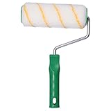 ToolSpace Farbroller für Wandfarbe Profi 18cm, Farbwalze, Malerrolle für Wandfarbe, Fassadenfarbe, Malerwalze, Kurzflor, Malerbedarf mit Griff aus Kunststoff, Fassadenroller, Malerset