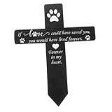 KONTONTY Gedenktafel für Haustiere tiergrabstein Auto Rücksitzerhöhung für Haustiere Denkmal Pfote leuchtende hundemarke Gedenkpfahlschild Grabschmuck Gedenkpfahl verstorben Acryl Black