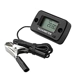 Jayron LCD Digital Benzin Induktiver Drehzahlmesser Wasserdicht für Motorrad Motocross Rasenmäher Schneefräse Generator Roller Kettensäge