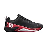 Wilson Rush Pro 4.5 Clay Herren-Tennisschuhe, Atmungsaktives Mesh, Außergewöhnliche Unterstützung und Abriebfestigkeit, Leichte Dämpfung, Schwarz/Infrarot/Weiß, Größe 10,5