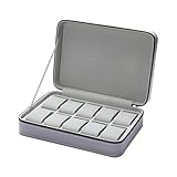 rockible Uhrenaufbewahrungsbox mit Reißverschluss, Uhrenbox, luxuriöser Uhren-Organizer, Reise-Armbanduhr-Vitrine für Schaufenster, Herren und Damen, 10