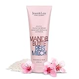 Jean & Len Sanfte Duschcreme Mandelblüte & Reismilch, für trockene & empfindliche Haut, zart-süßer Duft, ohne Parabene & Silikone, veganes Duschgel, 250 ml
