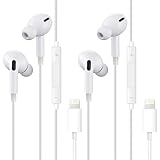 2 Pack Kopfhörer für iPhone [MFI Zertifiziert] In Ear Kopfhörer mit Mikrofon und Lautstärkeregler,Kabel Kopfhörer Apple kompatibel mit 14 Plus Pro Max/13/13 Pro Max/12/11/SE/XR/X/XS M-ax/8/7.