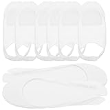 TEHAUX 5 Paar Damen Halbsocken mit Fersenriemen Unsichtbare Elastische Vorderfußsocken Schweißabsorbierend Rutschfest Geeignet für High Heels und Sneaker