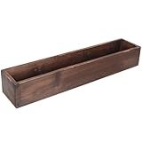 Mikikit Retro Holz blumenkasten mit Ablaufloch Minimalistischer Pflanztrog für Sukkulenten und Farne Wetterfester Holzübertopf für Innen und Außen Eleganter Vintage Blumentopf als Deko