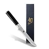 KAI Shun Classic japanisches Ausbeinmesser 15 cm Klingenlänge - Damastmesser 32 Lagen VG MAX Kern - 61 (±1) HRC - Pakkaholzgriff - Made in Japan - Fleischermesser geschmiedet
