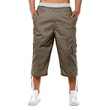 2024 Herren-Winter-Arbeitshose für den Sommer, lässig, 7 Taschen, lockere Hose, Nw780bl, khaki, XL