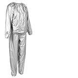 Okeeyseda Heavy Duty Fitness Gewicht Verlust Anzuege PVC Sauna Anzug Fitness Studio Silber L-Code