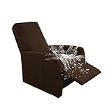 Highdi Stretchhusse für Relaxsessel Komplett Sesselschoner,Stretch Relaxsessel Bezüge 4 Stück - Wasserdicht Spritzwassergeschützt Elastisch Sesselbezug für Fernsehsessel Liege Sessel (braun)