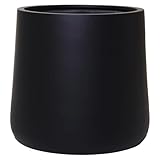 VIVANNO Eleganter Pflanzkübel Fiberglas Schwarz Matt – Outdoor Blumentopf 50x48 cm, wetterfest, frostsicher und dekorativ