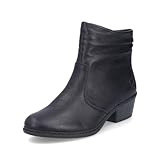 Rieker Damen Ankle Boots 75556, Frauen Stiefeletten,reißverschluss,Bootee,Booties,halbstiefel,Kurzstiefel,schwarz (00),38 EU / 5 UK
