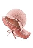Sterntaler Sonnenhut Punkte - Mädchen Sommerhut aus Musselin - UV-Schutz 30 Sonnenhut - mit Nackenschutz - zum Binden - Futter aus Batist - Baby und Kinder Kopfbedeckung - mattrosa,Größe 51