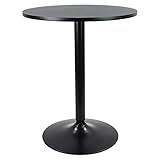 KKTONER Runder Bistrotisch Stehtisch mit Höhe von 73cm Bartisch Beistelltisch schwarz